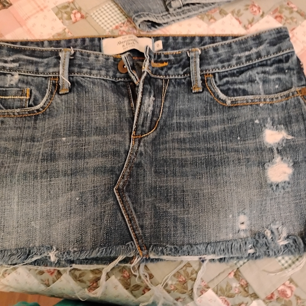 Abercrombie & Fitch Blue Jeans with Gold Stitching